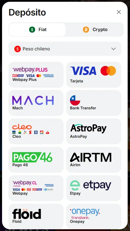métodos de pago de 1win disponibles en Chile